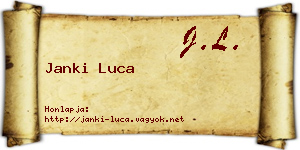Janki Luca névjegykártya